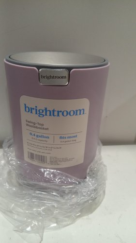 Brightroom mini Swing-Top Wastebasket trash can - 0.4GAL - 6.5" x 4" x 4" - lavender image 2