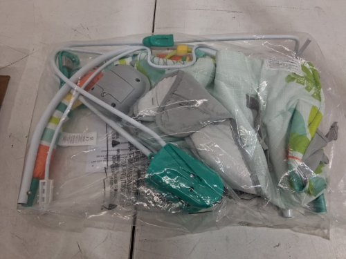 BRIGHT STARTS PORTABLE 3-POINT HARNESS VIBRATING BOUNCER WITH TOY-BAR - RAINFOREST VIBES (MODEL: 12227) image 3