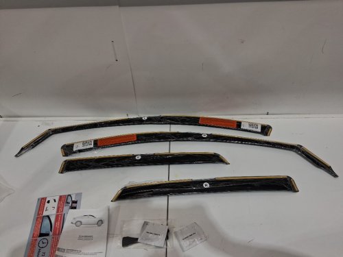 4pc CILM ART voron glass in-channel flexible side window deflectors - select ford f150 models - black image 4