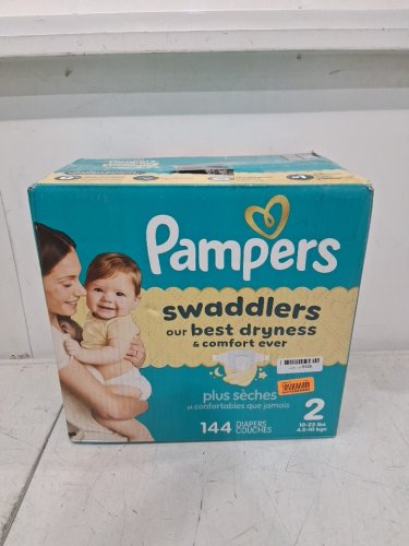 144PK PAMPERS SWADDLERS DISPOSABLE DIAPERS - SIZE 2 (12LBS -18LBS) image 2