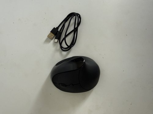LEFT-HANDED OPTICAL VERTICAL COMPUTER MOUSE SPEED ADJUSTABLE - BLACK image 3