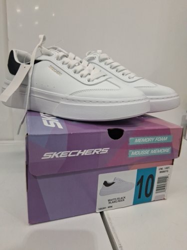 Women's Skechers Cordova Classic lace up sneaker - 10 - white (style: 185060-wbk) image 2
