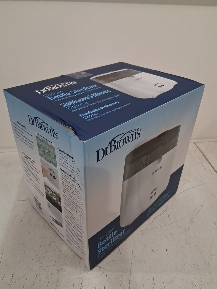 DR BROWNS NATURAL FLOW DELUXE BOTTLE STERILIZER ELECTRIC STEAM SYSTEM - STERILIZES 6 BOTTLES AT ONCE - white (model: AC045) image 5