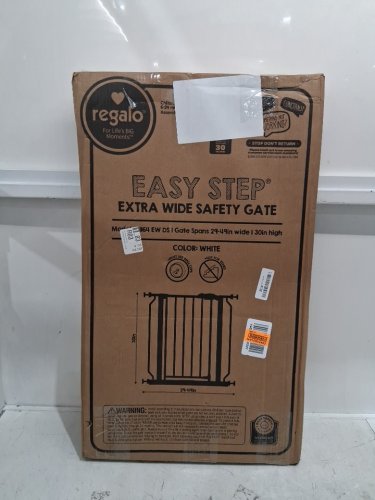 REGALO EASY STEP METAL WALK-THROUGH GATE - FITS OPENINGS 29" TO 49" WIDE, 30" TALL - WHITE (MODEL: 1164 EW DS) image 2
