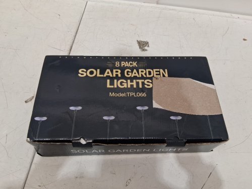 8pk letmy outdoor solar pathway lights - 16"-25" - black (model: tpl066) image 2