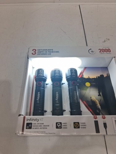 3pk Infinity X1 Rechargeable Flashlight - 2000 Lumen - black (model: 2006753) image 3