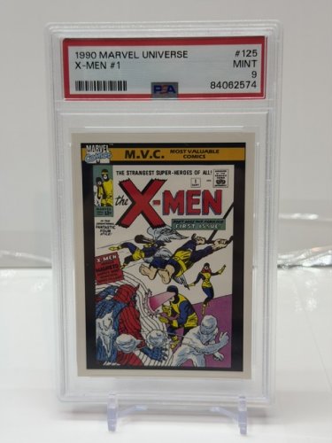 PSA GRADED 9 MINT 1990 MARVEL UNIVERSE X-MEN #1 CARD (#125) image 2