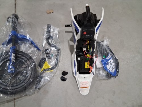 Garvee Ride - P Series:  Kids Electric Dirt Bike with 25W*2 Motor, Twist Grip Throttle, Spring Suspension - 66lbs CAP -  12V - blue (MODEL: pto_0z46) image 5