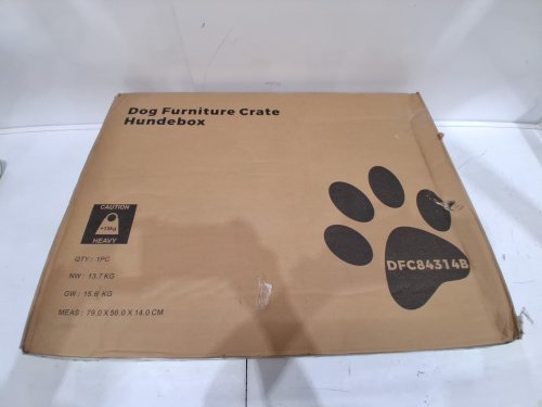 Hzuaneri 2-IN-1 END TABLE WITH BUILT IN Dog Crate - 27" x 19" - DISTRESSED WOOD WHITE/BROWN (MODEL: DFC84314B) image 4