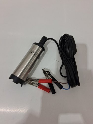 mini diesel fuel transfer pump - 12v - silver/black image 2