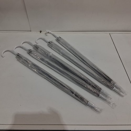5pk Canopy Wedding Umbrellas with J-Hook Handle - 27" - CLEAR image 2
