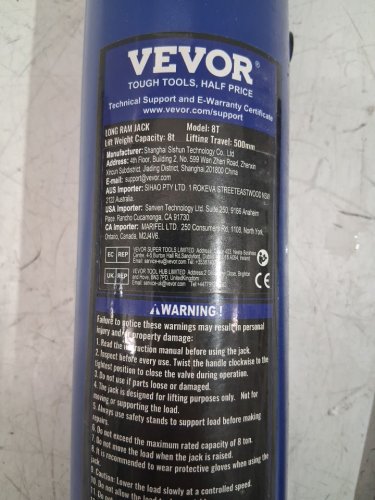 Hydraulic Long Ram Jack - 8 ton - blue - (Model: 8T) image 4