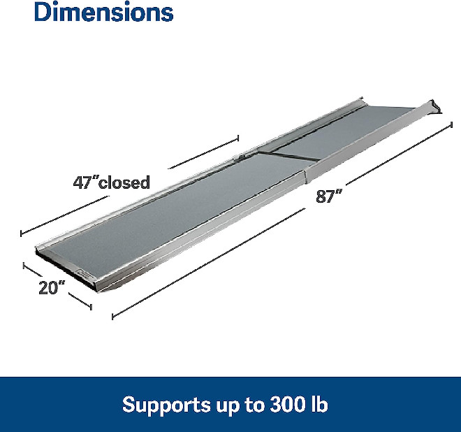 PetSafe Happy Ride Extra Long Telescoping Dog Ramp for Cars, Trucks, SUVs, and Minivans - 300LB CAP - 47" - 87" X 20" - black/silver image 2
