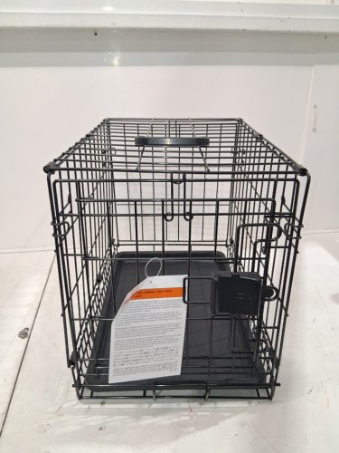 Amazon Basics Single Door Foldable Metal Wire Dog/pet Crate cage with Tray - 18" x 12.4" x 15" - black image 3
