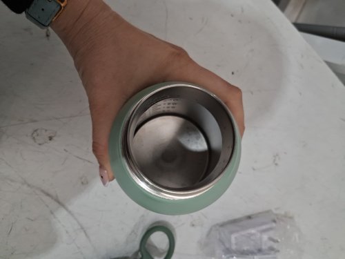 momcozy portable beverage warmer with dual heating modes for breast milk & water - 17oz capacity - pale green (model: mw05) image 3