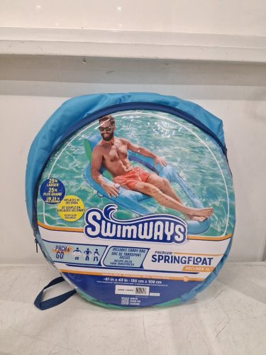 SWIMWAYS Premium XL Recliner Chair Spring float - 61" x 43" - 300lbs cap -blue image 3