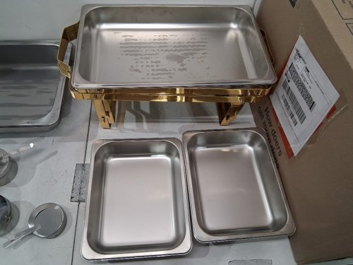 2PK VEVOR Round Stainless Steel Chafing Buffet Dish Set - 4QT - SILVER (MODEL: DT-C1036) image 5