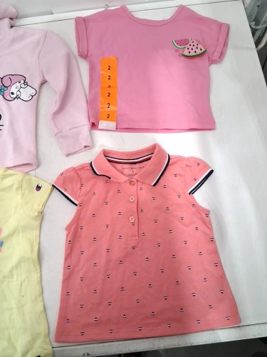 4 assorted girl's clothes - 1 HOODIE, 3 SHIRTS - xxs (2/3) - yellow/pink image 4