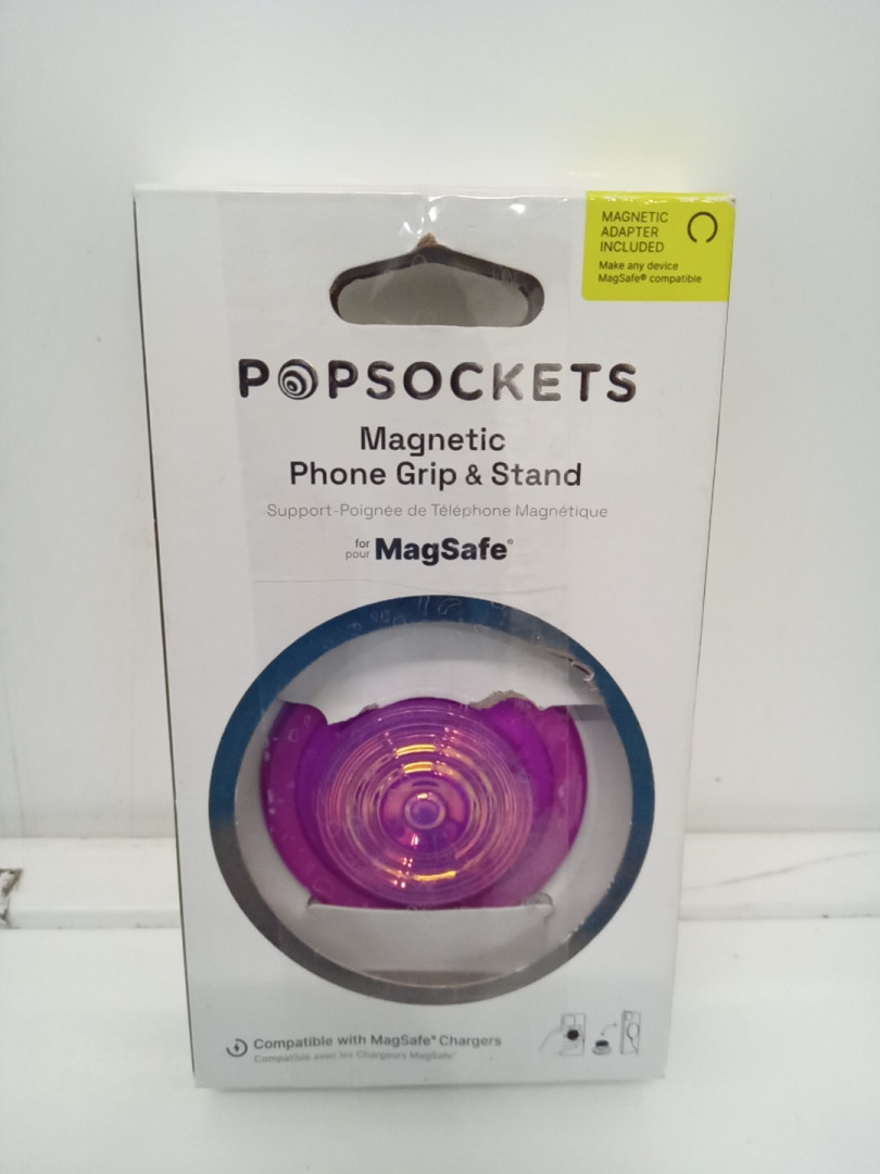 PopSockets Magnetic PopGrip and Stand for MagSafe with Adapter - Ripple Iridescent Aviation image 2