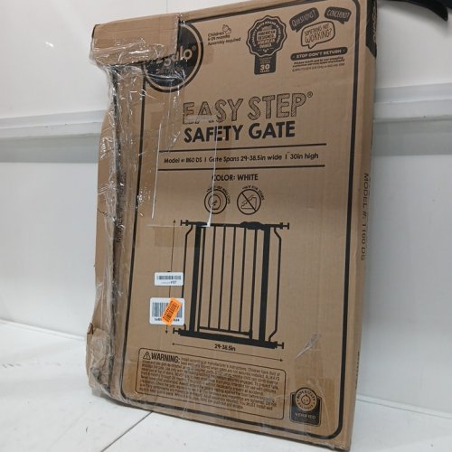 REGALO EASY-STEP METAL WALK-THROUGH SAFETY GATE - 30" X 29'' - 38.5'' - WHITE (MODEL: 1160DS) image 2