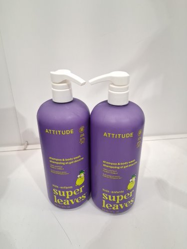 2 kids attitude natural care little leaves 2-in-1 shampoo and body wash - 946ml each  - vanilla and pear image 2