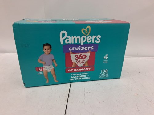 108PK PAMPERS PULL ON CRUISERS 360° FIT GAP-FREE FIT DISPOSABLE BABY DIAPERS - SIZE 4 (22-37lb) image 2