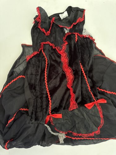 WOMEN'S GOTHIC DOLL COSTUME SET (DRESS ONLY) - LARGE (12-14) - BLACK / RED (STYLE : 4566A) image 2