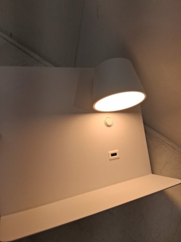 Plug-in LED Rotating Wall Lamp Metal Sconce Shelf with USB Charging Port - 11" - 2700K - 6W - WHITE image 5