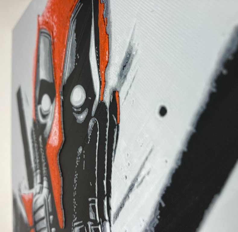 8"x8" 3D Printed - Deadpool - Marvel - Textured Photo image 3