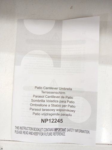 Clihome Cantilever Patio Umbrella with 360° Rotation and Infinite Tilt, Crank Lift and Cross Base - 10FT - Grey (Model: CL-NP12245HS) image 5