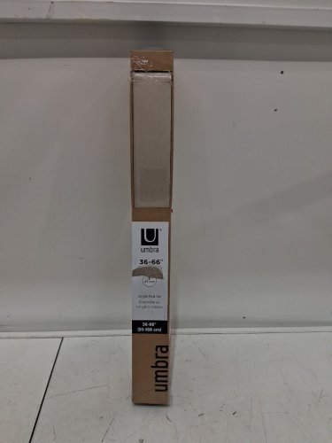 UMBRA CAPPA DOUBLE-DRAPERY CURTAIN ROD SET - EXTENDS 36"-66" - BRUSHED BLACK image 2