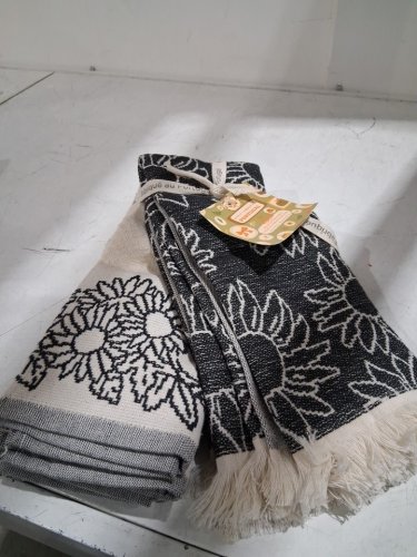 4PK MADE IN PORTUGAL KITCHEN TOWELS - 20" X 28" - black/ WHITE (MODEL: 3400770) image 2
