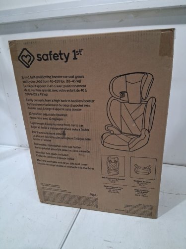 SAFETY 1ST 2-IN-1 LIGHTWEIGHT GROWMATE BELT-POSITIONING BOOSTER CAR SEAT WITH HIGH-BACK TO BACKLESS & ADJUSTABLE HEADREST - BLACK (MODEL: 22267CHHR) image 2