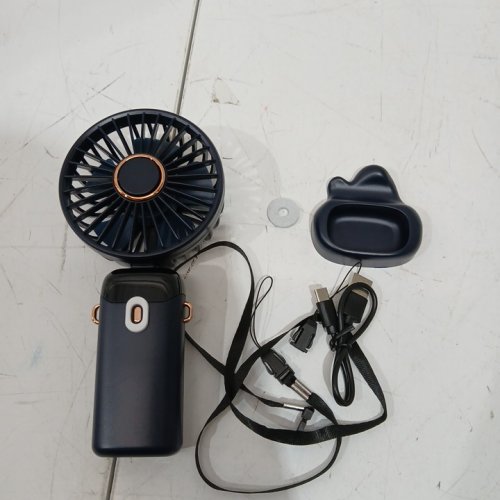 koonie Battery Operated portable handheld fan with digital display and 5 speeds - 4" - deep blue image 3