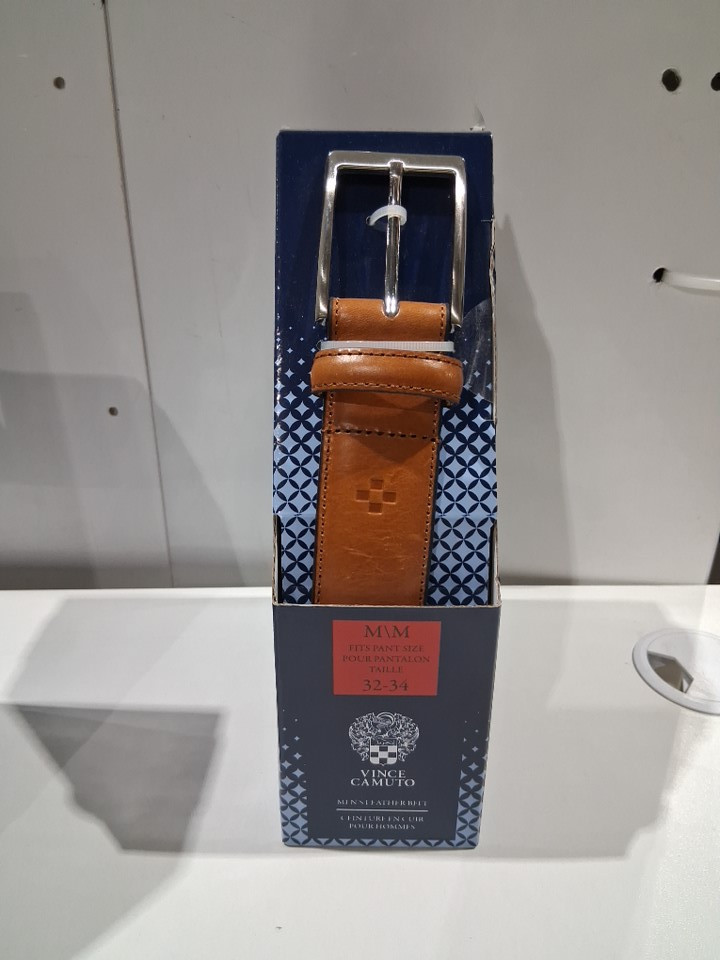 MEN'S VINCE CAMUTO LEATHER BELT - MEDIUM (FITS PANT SIZE 32-34) - TAN - (STYLE: 1969087) image 2