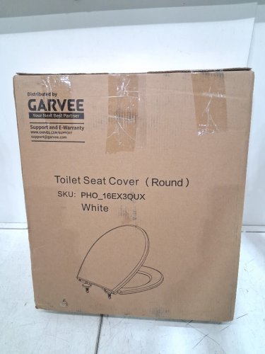 Garvee Round Toilet Seat with Soft Close - 14.5" x 16" - white - (model: pho-16ex3qux) image 2
