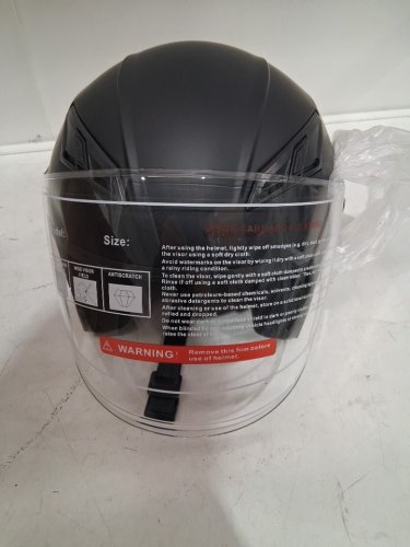 ILM Open Face Motorcycle Helmet for Moped, ATV Cruiser, Scooter DOT FMVSS NO.218, LARGE 59-60 - BLACK image 4