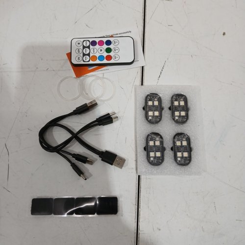 4PK MCBAZEL Wireless rechargeable LED Strobe light lamp beads with remote control - 8 colours - black (model: MT-060069) image 3