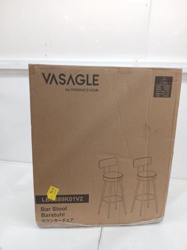 2PK VASAGLE EKHO COLLECTION FAUX LEATHER BAR CHAIR STOOLS - 39" - 260LBS CAP - BROWN (MODEL: LBC889K01V2) image 2