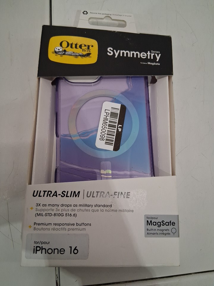 OtterBox Symmetry Series+ iPhone 16 Case for magsafe - clear/purple (MODEL: 77-97197) image 2