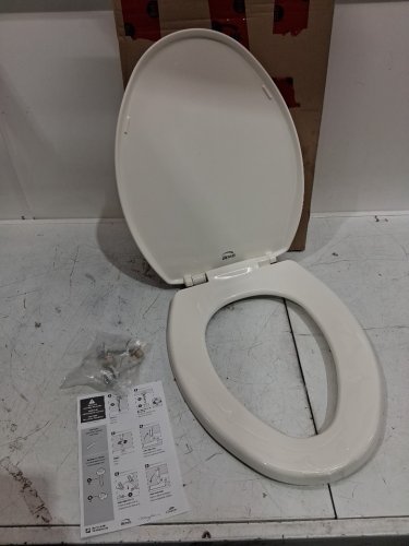 BEMIS ENLONGATED PLASTIC TOILET SEAT - 17" - WHITE (MODEL: 1900SS 000) image 3