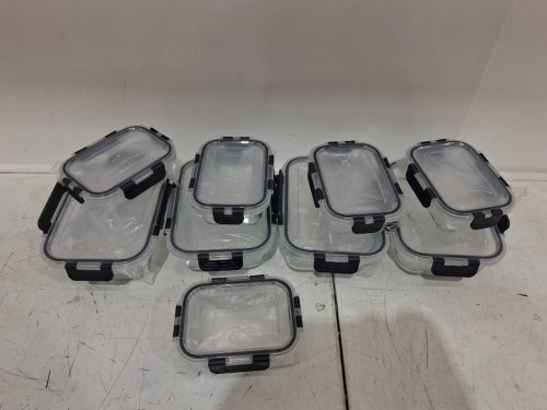 9pc Skroam glass Food Storage Containers with Lids - clear image 4
