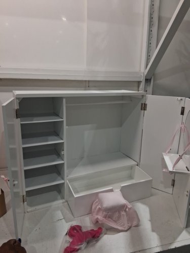 Girls Our Generation Wooden Doll Wardrobe closet - 8" x 23" x 19.7" - White image 5