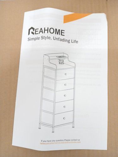 5 Drawer Tall Fabric Storage Dresser - 40" x 15.8" x 11.7" - White (Model: HD023WH-BFD) image 5