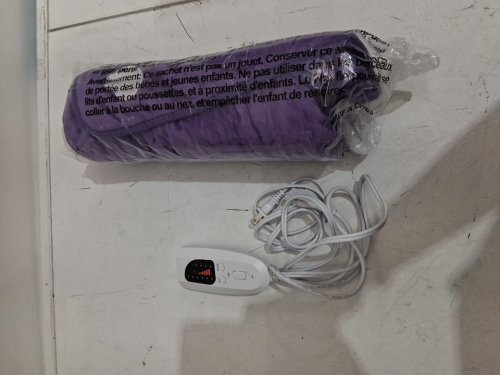 cradleelectric body heating pad with 6 temperatures and timer settings - 24" x 12" - purple - (model: tk-hp2412) image 3