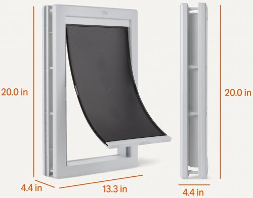Amazon Basics Adjustable Plastic Dog and Cat Door - Large 13.3" x 4.4" x 20" - White/Grey (Model: B0F13F4RR8) image 2
