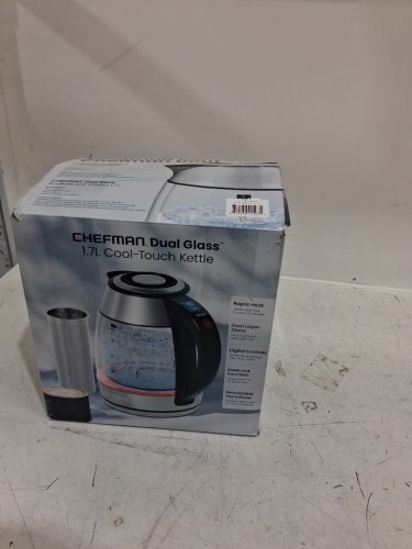 Chefman Dual-Glass Cool-Touch Digital Kettle with Adjustable Temperature and Removable Tea Infuser - 1.7L Cap - stainless steel/black (Model: RJ11-17-CTI-DG-CA-CO / 1992747) image 2
