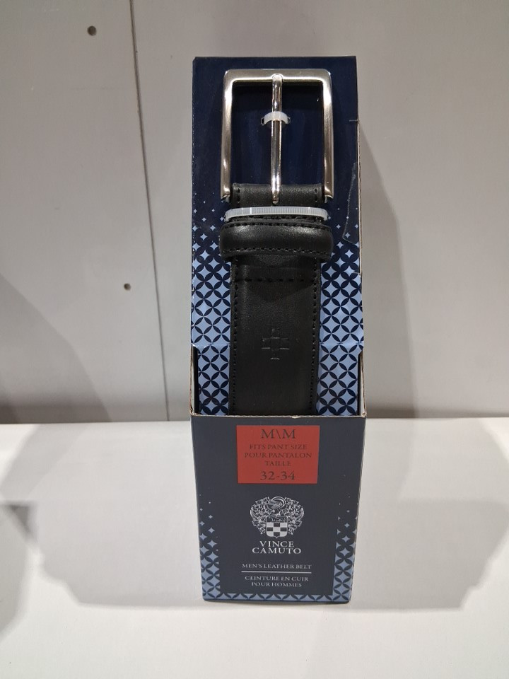 MEN'S Vince Camuto Leather Belt - Medium (Fits Pant Size 32-34) - Black (STYLE: 1969087) image 2