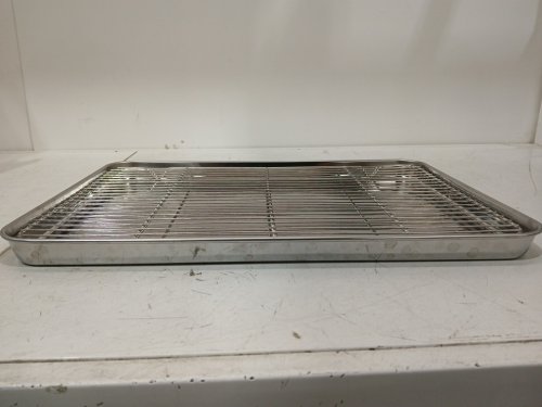 2PC HOMIKIT BAKING COOKIE SHEET PAN WITH WIRE COOLING RACK - 20" X 14" - STAINLESS STEEL image 4