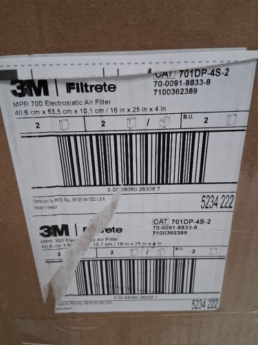 2pk filtrete pleated tough of pollen mpr 700 furnace filter - 16x25x4 - (modeL: merv 8) image 2